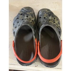 Crocs Kids Classic RealTree Edge Camo Clogs Orange Strap J3 Camouflage Shoes